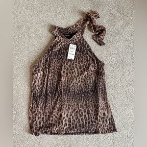 NWT Leopard Sleeveless Blouse